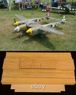 114 Ws P-38 LIGHTNING R/c Plane short kit/partial kit and plans, PLEASE READ