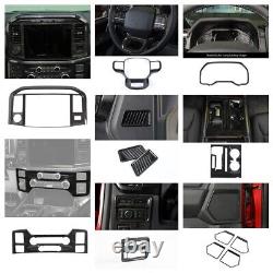 12x Interior Center Console Dash Cover Trim Kit For Ford F150 2021+ Black Wood