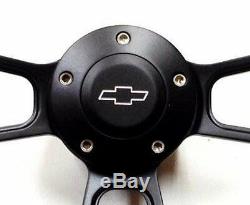 14 Mahogany Wood Steering Wheel Kit with Black Chevy Horn for Chevy/GMC Suburban