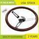 15 Wooden Grain Silver Brushed Spoke Steering Wheel classic Wood & Horn Kit