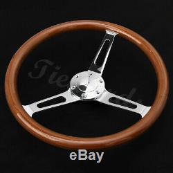 15 Wooden Steering Wheel classic Wood & Horn Kit