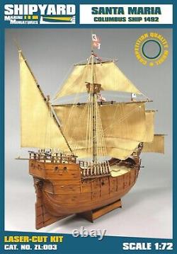 172 Scale Genuine Wodden Model Kit-Vessel Shipyard-Columbus Ships -Santa Maria