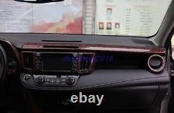 17PCS Agate wood grain Interior trim kit For Toyota Rav4 2013-2019