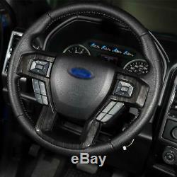 17-20 Ford F250 F350 Molded Black Wood Grain Steering Wheel Bezel Trim Cover