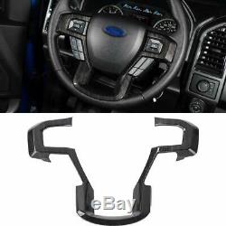 17-20 Ford F250 F350 Molded Black Wood Grain Steering Wheel Bezel Trim Cover