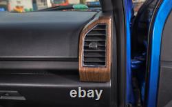 18PCS Wood Grain ABS Interior Decorative Trim Cover Kit For Ford F150 2015-2020
