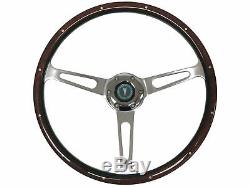 1949 1968 Pontiac S6 Classic Espresso Wood Finish Steering Wheel Kit Riveted