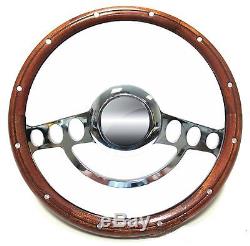 1955 1960 Chevy Pick Up with Aftermarket GM Column Wood & Chrome Steering Wheel