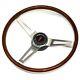1967-68 Cutlass Walnut Wood Steering Wheel Kit 3 Spoke Brushed Spokes