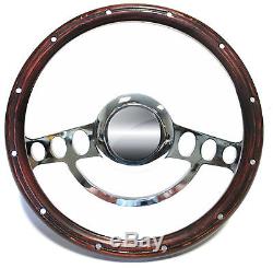 1969 1974 Chevy C10, C/K with Aftermarket GM Column Wood & Chrome Steering Wheel