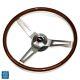 1969-72 Chevrolet Walnut Wood Steering Wheel Kit 3 Spoke Brushed Bowtie