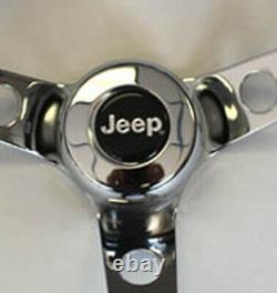 1976-1995 Jeep CJ5 CJ7 YJ Classic Wood Steering Wheel 13 1/2 Horn Kit Grant