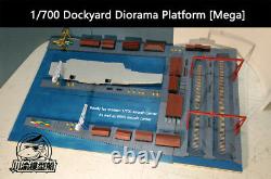 1/700 Dockyard Shipyard Diorama Platform includes Wooden Buildings Mega