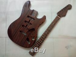 1 set New zebra wood Electric Guitar Body and Neck / DIY Guitar Kit