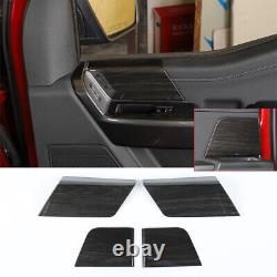 21PCS Black Wood Grain ABS Interior Trim Set Cover Kit For Ford F150 4Dr 2021-23