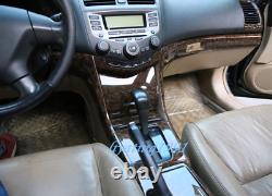 21PCS Peach Wood Grain Car Interior Kit Cover Trim For Honda Accord 2003-2007