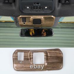 21PCS Wood Grain ABS Interior Trim Set Cover Kit For Ford F150 4-Door 2021-2023
