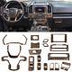 21pcs Wood Grain ABS Interior Decor Trim Kit Accessories For Ford F150 2015-20