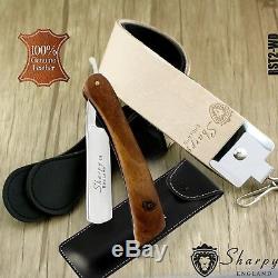 2 Pieces Men's Shaving Kit With Cut Throat Razor, Sharping Strop & Pouch for Him
