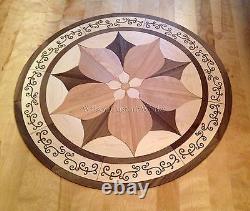 36 Wood Floor Medallion Inlay 92 Piece Ornate Flower kit DIY Flooring Table Box