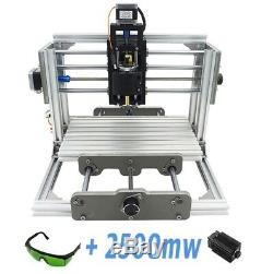 3 Axis Mini CNC Milling Machine Engraving DIY Router Kit + 2500mw Laser Engraver
