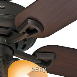 52 Hunter New Bronze Ceiling Fan with Light Kit Remote Control Included