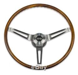 67 68 Camaro Walnut Wood Steering Wheel Kit withSS Horn Cap No Tilt