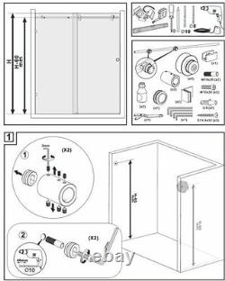 6.6FT Frameless sliding glass shower door track barn shower door hardware kit