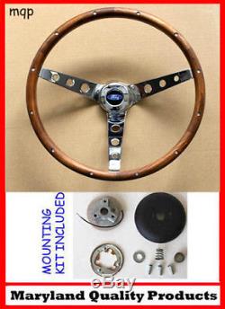 70-77 Bronco F100 F150 F250 F350 Grant 15 Wood Steering Wheel Hardwood with kit