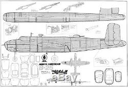 71 wingspan B-25 Mitchell R/c Plane short kit/semi kit and plans