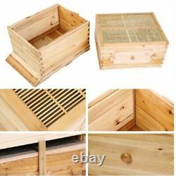 7pcs Upgraded Honey Bee Hive Frames + Beekeeping Brood Fir Wood Box Beehive Kit