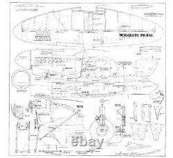 82 wing span De Havilland Mosquito PRXVI R/c Plane short kit/semi kit and plans