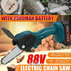 88V 800W Mini One-Hand Saw Woodworking Electric Chain Saw Wood Cutter Cordless