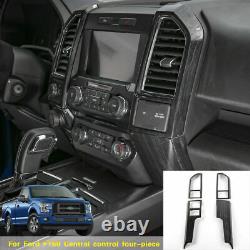 8PCS Full Set Interior Frame Trim Cover Kit For Ford F150 2015+ Black Wood Grain