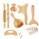 8pcs Wooden Massager Kit Wood Therapy Tools Gua Sha Roller Body Slimmling