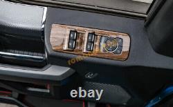 ABS Wood Grain Style For Ford F150 2015-2019 Interior Decoration Kit Cover 10pcs