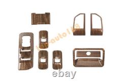 ABS Wood Grain Style Interior Decoration Kit Cover 10pcs For Ford F150 2015-2020