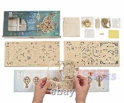 AERO CLOCK Wooden Mechanical Construction 3D Puzzle kit uGears 70154