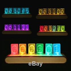 Acrylic Led Nixie Clock DIY Kit Android WiFi Apps Full Color with Wood Case