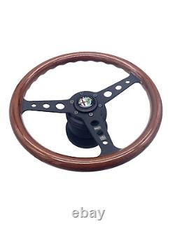 Alfa Romeo 145 146 155 MOMO Indy Black Steering Wheel Heritage Wood Kit