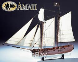 Amati Pirate schooner ADVENTURE wood model ship KIT NEW blackbeard