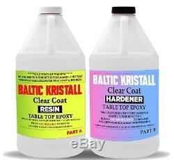 BALTIC Kristall Clear Epoxy Resin for Wood Bar Table Top 2 Gallon Kit UV Protect