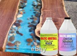 BALTIC Kristall Clear Epoxy Resin for Wood Bar Table Top 2 Gallon Kit UV Protect
