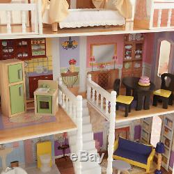 Barbie Size Doll House Playhouse Dream Girls Play Wooden Dollhouse Furniture