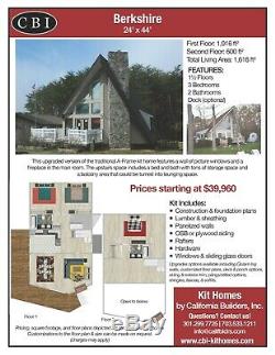 Berkshire Prefab A-Frame Kit Home-Pre-fab, panelized, delivered ready to build