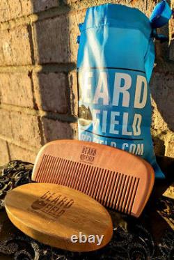 Best Beard Brush Boar Bristles & Wooden Comb Kit for BeardField