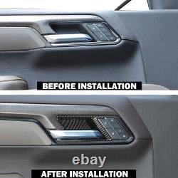 Black Wood Dashboard Interior Door Trim Cover Kit For Chevy Silverado 2022+ 10pc