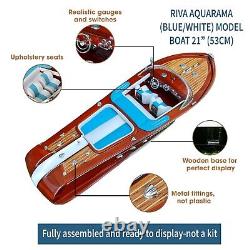 Blue Riva Aquarama Handcrafted Yacht Italian Speed Boat 53cm Ferrari Of The Sea