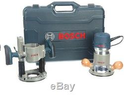 Bosch 2.25-HP Corded Plunge And Fixed-Base Router Kit 12-Amp Wood Power Tool New