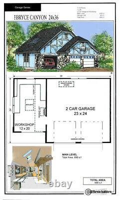 Bryce Canyon 24x36 Carriage House Custmzble Shell Kit, delivered ready to build